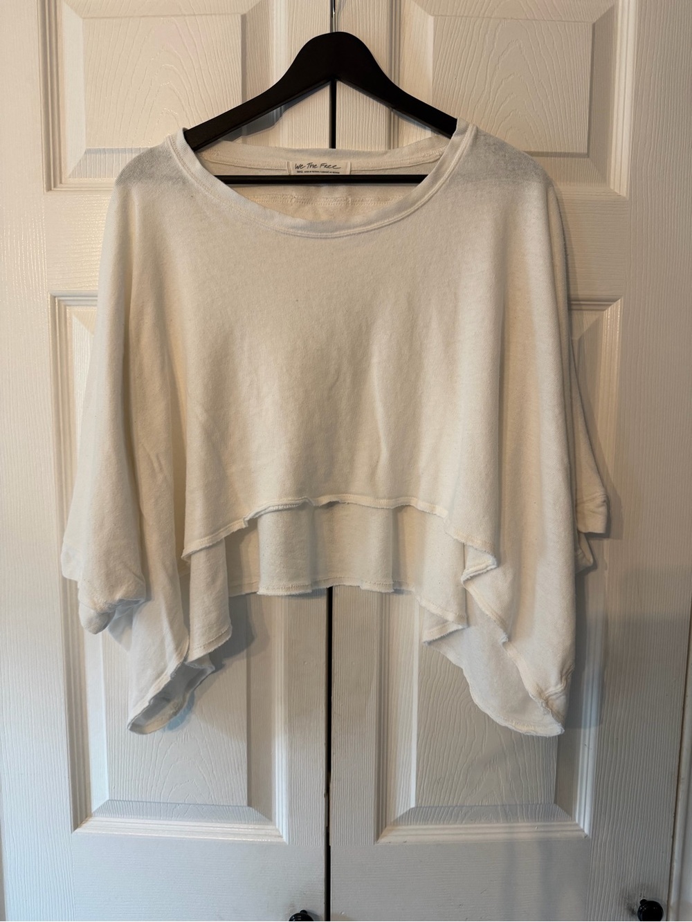 We The Free oversized white Cropped Tee
